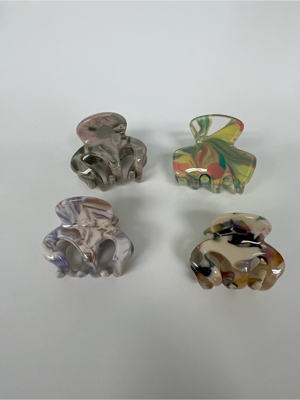 Anthropologie Marbled Acrylic Hair Claw Clips - Multicolor